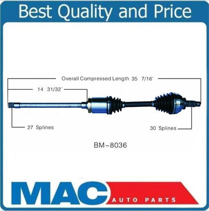 New CV Drive Axle Shaft Fits BMW 325XI, 330Xi 2001-05 Front Passenger Side