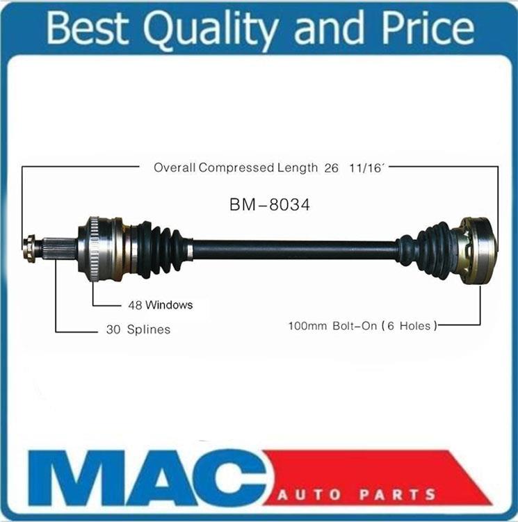 New CV Drive Axle Shaft Fits BMW 330i 2001-05 Rear Passenger Side A/T
