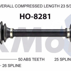Eje CV - Nuevo delantero izquierdo SurTrack HO-8281 se adapta a Honda Civic 1.3L Htbrid 03-05 