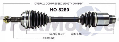 Eje CV - Nuevo delantero derecho Sur T HO-8280 se adapta a Honda Civic 1.3L híbrido 03-05 