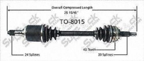 Eje de transmisión CV del lado del conductor delantero para Sienna ES300 Avalon Camry y Solara