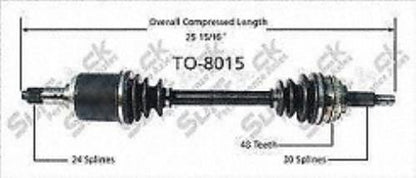 Eje de transmisión CV del lado del conductor delantero para Sienna ES300 Avalon Camry y Solara