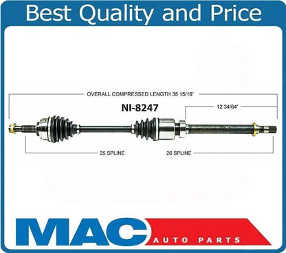 Front Passenger Side CV Axle NI-8247 Fits Versa & Cube Manual Transmission ONLY!