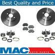 Fits For 98-02 Corolla Prizm Front Brake Rotors & Ceramic Pads Hub & Bearings 5p