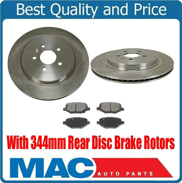 (2) Rear Disc Brake Rotors BR901160 121.65137 Fits 13-16 H/D Exporer MKT 344MM