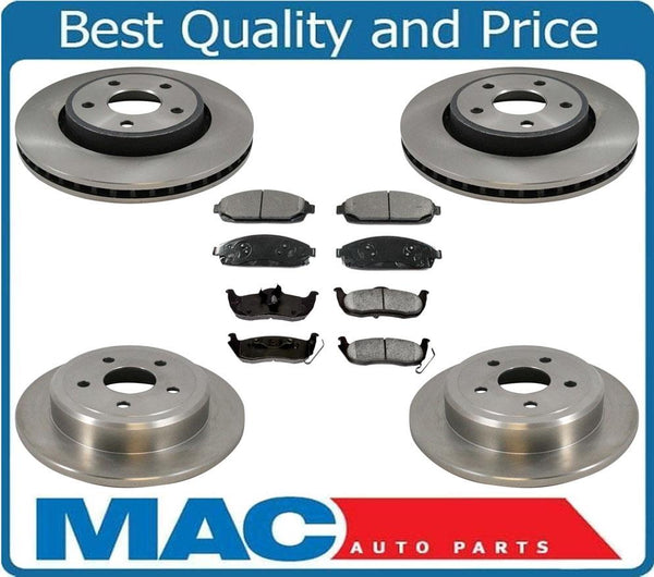 05-10 Commander Grand Cherokee Front & Rear Disc Rotors & Ceramic Brake Pads 6Pc