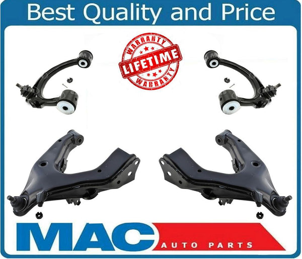 Fits 1998-07 LX470 Land Cruiser 2 Upper And 2 Lower Control Arms With Ball Joint
