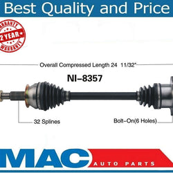 Brand New Passengers REAR CV Axle shaft Fits For 09-2014 370Z Rear