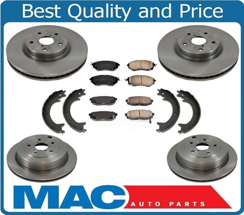 Front Rear Brake Disc Rotors & Ceramic Pads Shoes For Subaru Tribeca 2006-2014