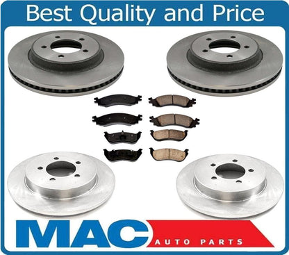 Kit de 6 piezas de rotores delanteros y traseros y almohadillas de cerámica para Ford Explorer Sport Trac 07-10