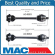 All Axles Shafts (2) for 96-01 A4 FWD 2.8L Non Quattro Manual Trans