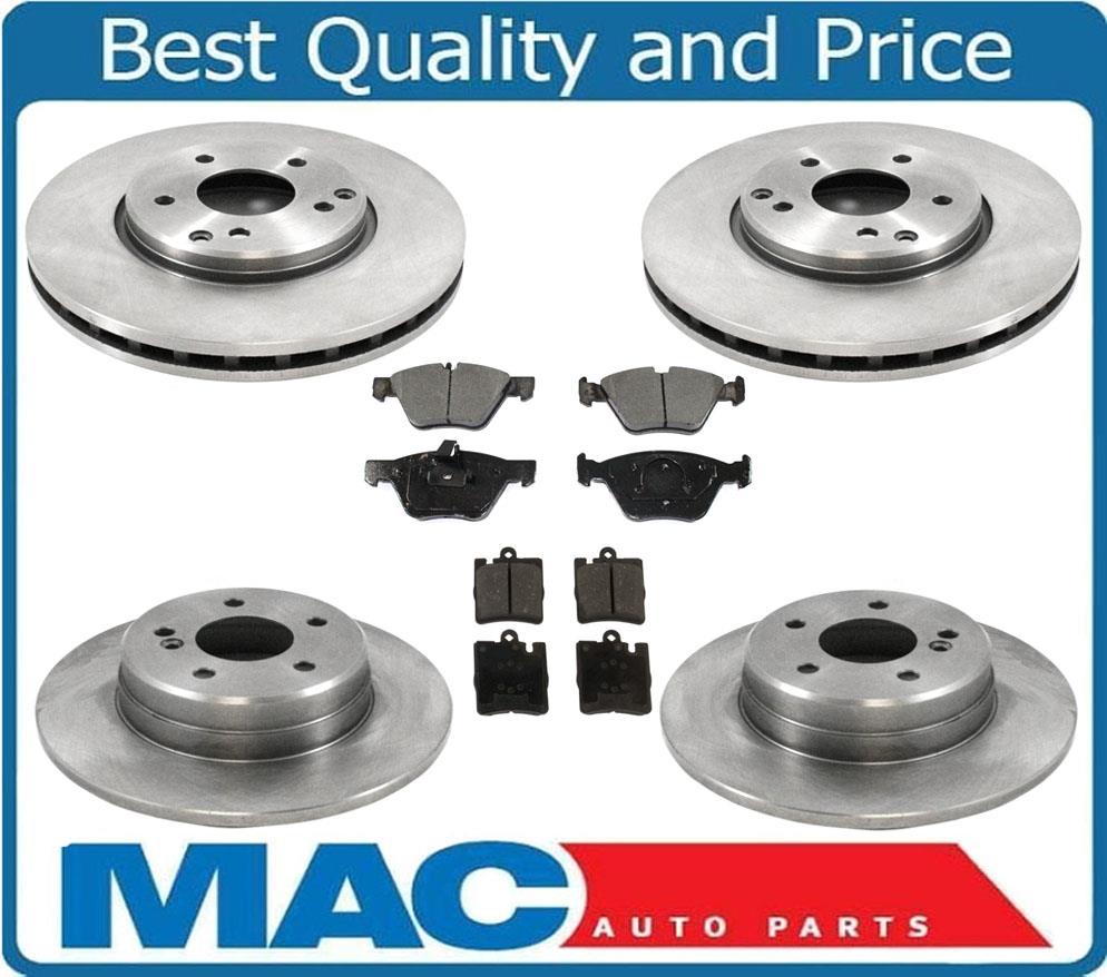 Frt & Rear Rotors & (1) Pin Pads Mercedes 96-02 E320 Base Sedan Rear Wheel Drive
