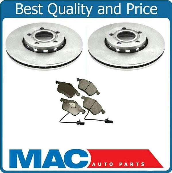 02-05 Audi A4 1.8 Base Front Wheel Drive Front 288mm Brake Rotors & Ceramic Pads