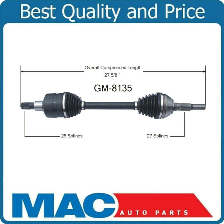 100% All New CV Drive Axle Shaft Fits Trailblazer Envoy Ascender Front 8135