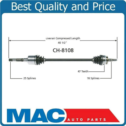 100% New CV Drive Axle Shaft Fits Town & Country Dodge Caravan P/S 96-07 8108