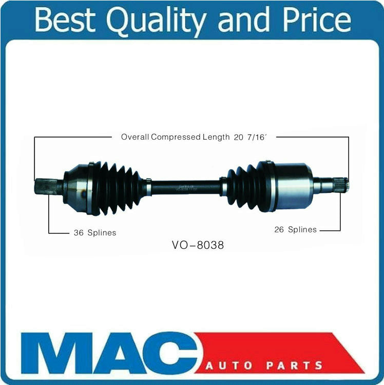 New CV Drive Axle Shaft Fits Volvo C30,C70,S40,V50 2004-10 Front D/S 8038VO