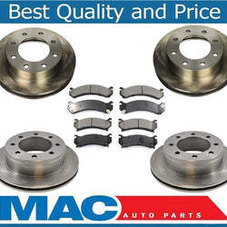 Front & Rear Brake Rotors & Ceramic Pads For 99-04 Silverado 2500 00-13 XL 2500