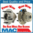 (1) REAR WHEEL BEARING AND HUB for 04-2009 Nissan Quest Van REAR