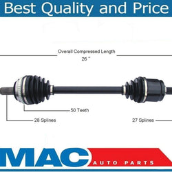 1998-2003 Acura CL, TL; Honda Accord Front Passenger Side CV Drive Axle Shaft