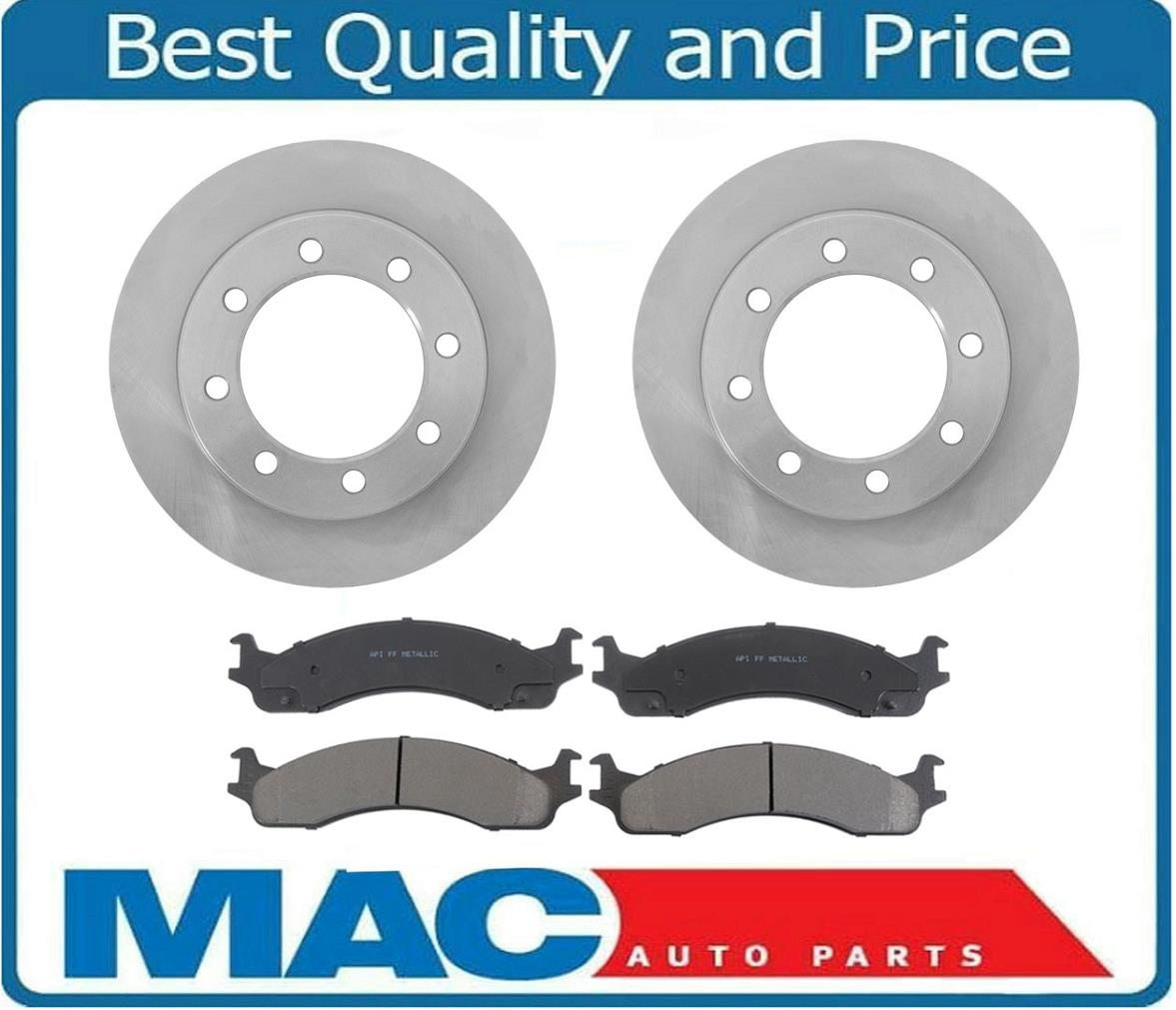 For 1995-1997 Ford F250 4 Wheel Drive Front Brake Rotors & Brake Pads 8 LUG