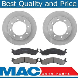 For 1995-1997 Ford F250 4 Wheel Drive Front Brake Rotors & Brake Pads 8 LUG