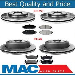 Frt & Rr Brake Rotors & Ceramic Brake Pads for 03-11 Crown Victoria Marquis 6pc