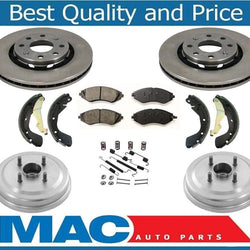 Aveo With ABS To Vin # 426446 (2) Drum With Rr Bearings Brake Shoes Rotors 7Pc