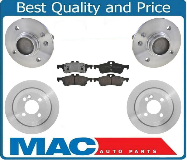 REAR Brake Rotors Pads Axle Bearing and Hub Assembly for 02-06 Mini Cooper 5Pc