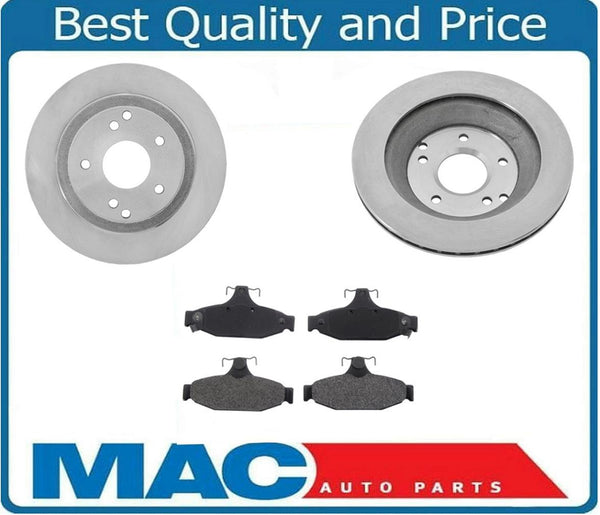 (2) Rear Brake Rotors With Dash4 Ceramic Brake Pads for a 1988-1995 Corvette