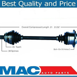 Nuevo eje de transmisión CV para Audi 90 M/T 1993-95 lado del pasajero delantero