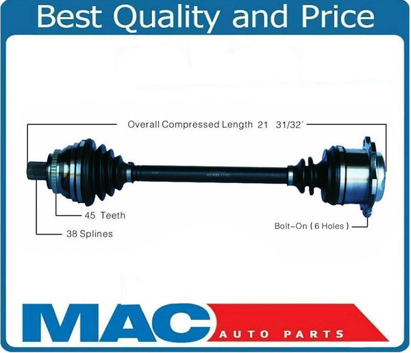 Nuevo eje de transmisión CV para Audi 90 M/T 1993-95 lado del pasajero delantero