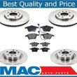 Fits For 2010-2011 9-3x SAAB Front & Rear Disc Brake Rotors W Ceramic Pads 6Pc