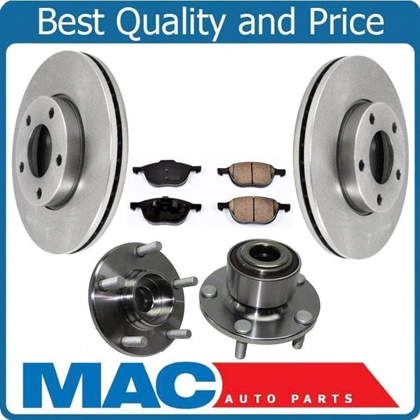 04 05 Mazda 3 Wheel Bearing and Hub Assembly - Front Disc Brake Rotors Pads 5pc