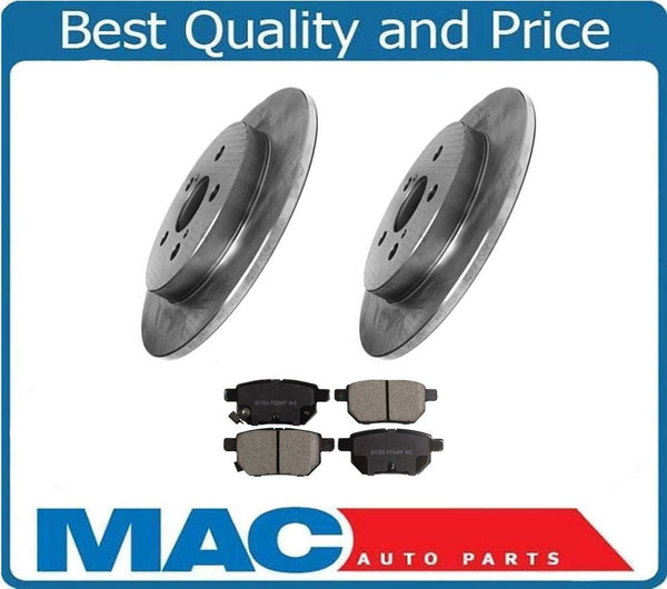 (2) Rear Disc Brake Rotor & Ceramic Brake Pads Fits 09-10 Vibe 09-13 Matrix