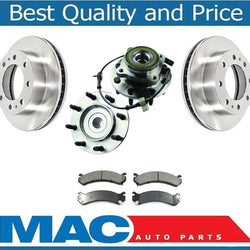 Front Hub & Bearings Brake Disc Rotors Ceramic Pads for 08-09 Hummer H2