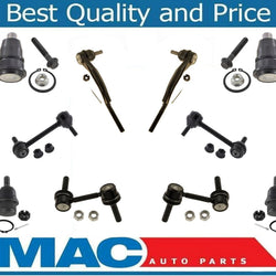 (4) Ball Joints Tie Rods Sway Bar Links For GMC Envoy Chevy Trailblazer 02-03