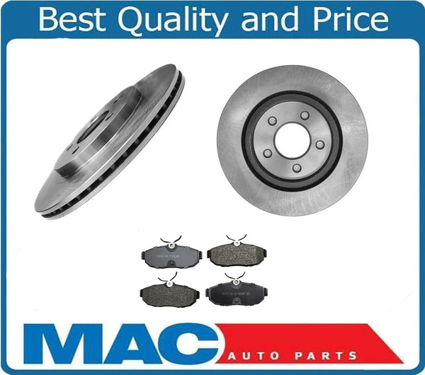 (2) Rear Disc Brake Rotor &Ceramic Brake Pads for Ford Mustang 2005-2011