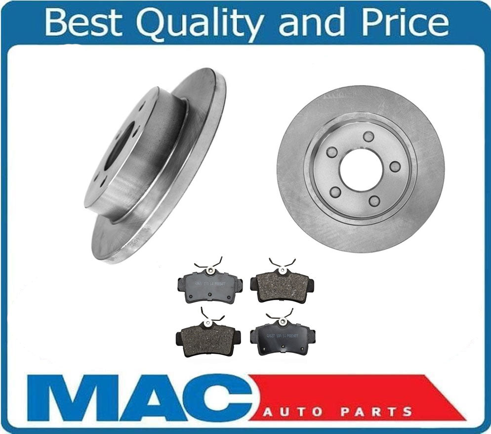(2) Rear Brake Rotors & Ceramic Brake Pads for Ford Mustang 1994-2004