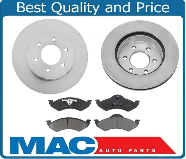 Front Brake Rotors & Ceramic Brake Pads For 2000-2002 Dodge Durango