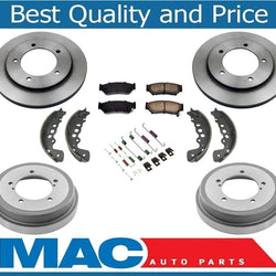 00-04 Tracker Frt Brake Disc Rotors Ceramic Pads Brake Drums Shoes Springs 7pc