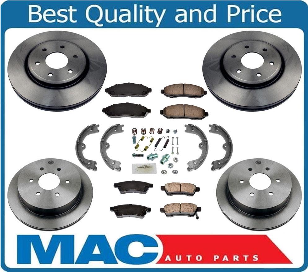 F&R Brake Rotors Ceramic Pads Parking Brake Shoes Suzuki Equator 2009-2012