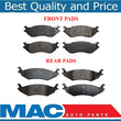 Front & Rear Xtra Duty Ceramic Brake Pads For 2004-2007 FORD E150 VAN