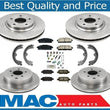 Disc Brake Rotors and Ceramic Brake Pads Park Shoes 04-07 for Nissan Quest 8pc