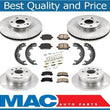 for 99-03 RX300 4X4 All Wheel Drive F & R Rotors & Ceramic Pads Parking Shoe 8pc