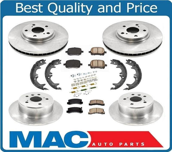 for 99-03 RX300 4X4 All Wheel Drive F & R Rotors & Ceramic Pads Parking Shoe 8pc