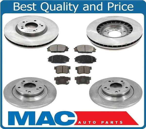 100% New Front & Rear Brake Rotors & Ceramic Pads for Honda S2000 2000-2009