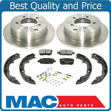 Rotores de freno de disco trasero, almohadillas de cerámica, zapatos de estacionamiento para Dodge Caliper 07-2012, 5 piezas