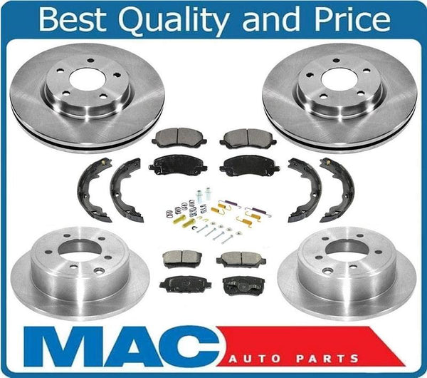 Front & Rear Disc Brake Rotors Pads Parking Shoes Fits Dodge Caliper 07-2012 8pc