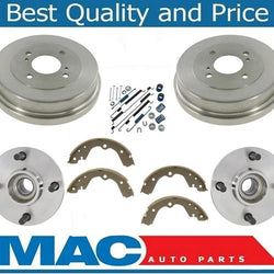 Rear Wheel Hub Bearings Drums Shoes Hardware Kit For Nissan Altima 93-01 W/O ABS