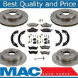 Frt & Rr Disc Rotors Ceramic Pads Sensors For Mercedes 98-03 ML320 10pc